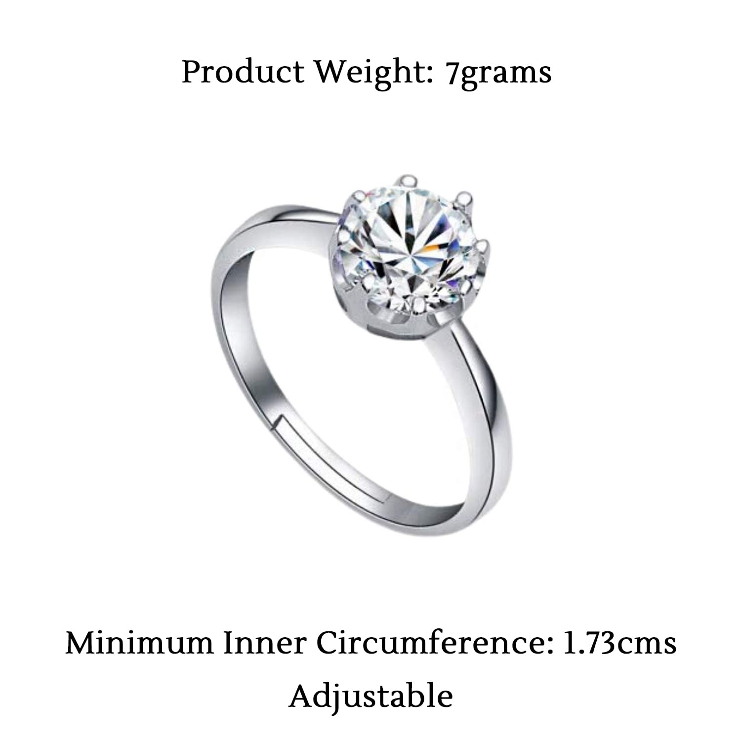 Delicate Crystal Heart Design Silver Ring Couple Ring for Women and Girls  Adjustable Women Artificial Jewellery